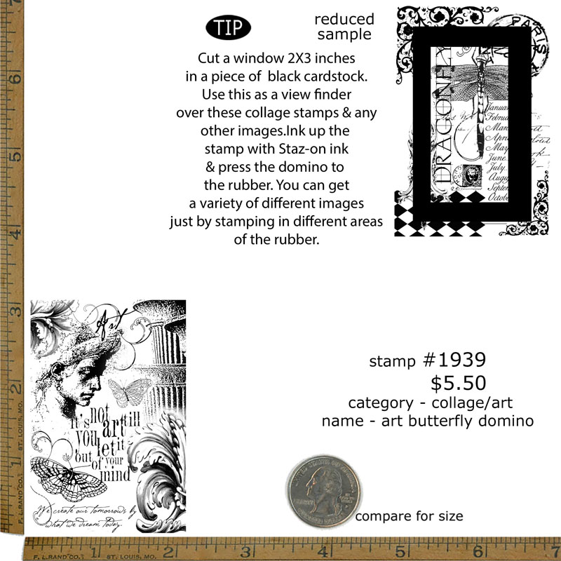 #1939 - Art Butterfuly Domino - Collage/Art